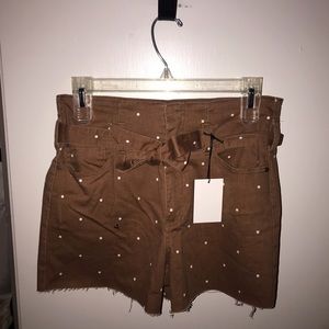 brown polka dot shorts